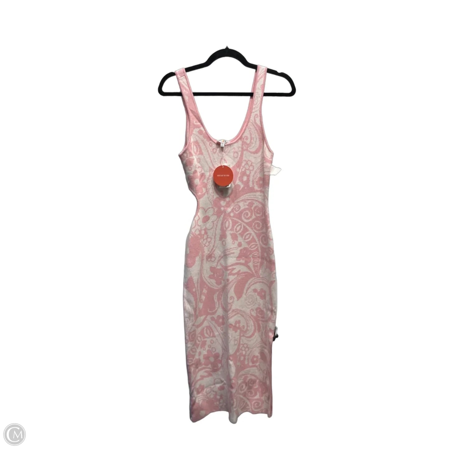 Dress Casual Midi By Wayf In Pink & White, Size: S