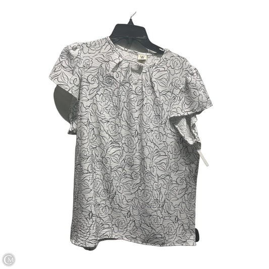 Top Short Sleeve By Wrapper In Black & White, Size: Xl