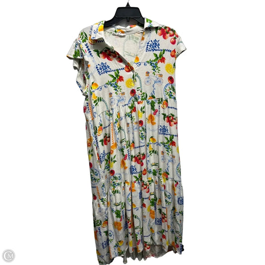 Dress Casual Maxi By Jane And Delancey In Cream & Orange, Size: Xl