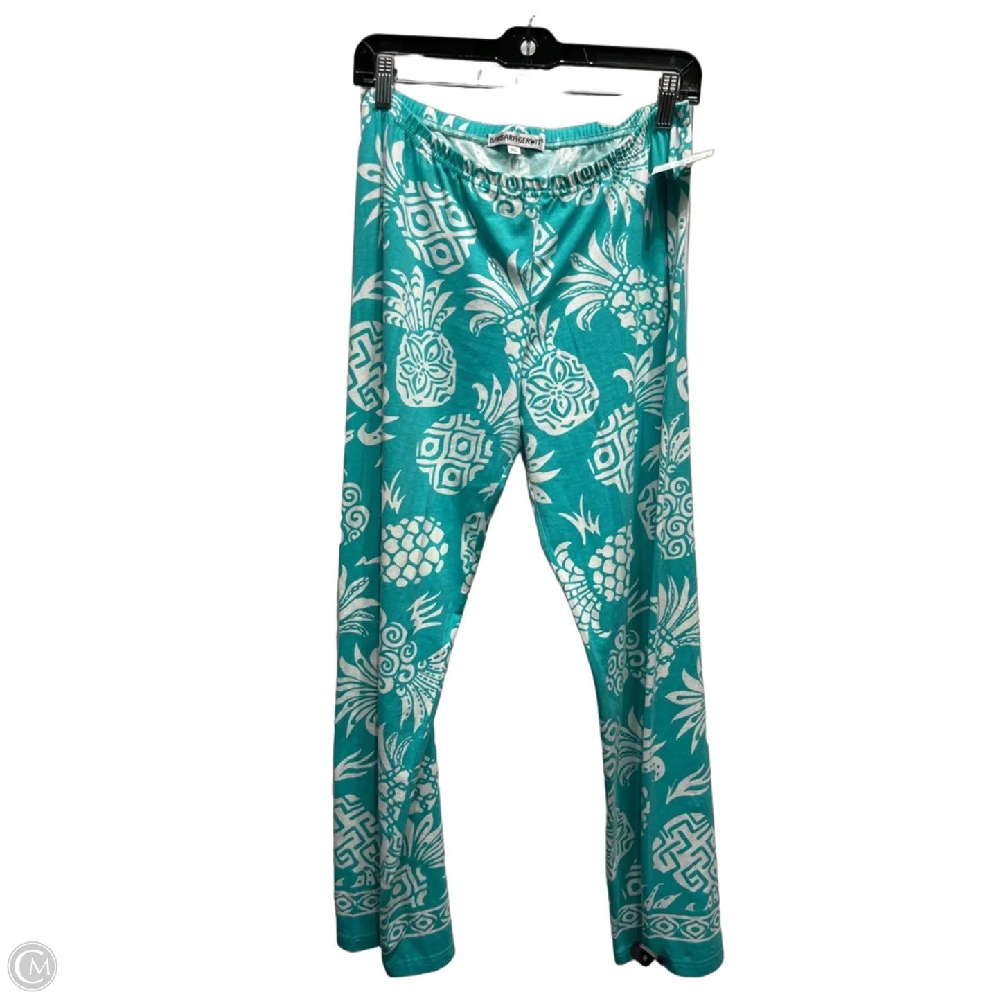 Pants Wide Leg By BARBARA GERWITT In Green & White, Size: Xl