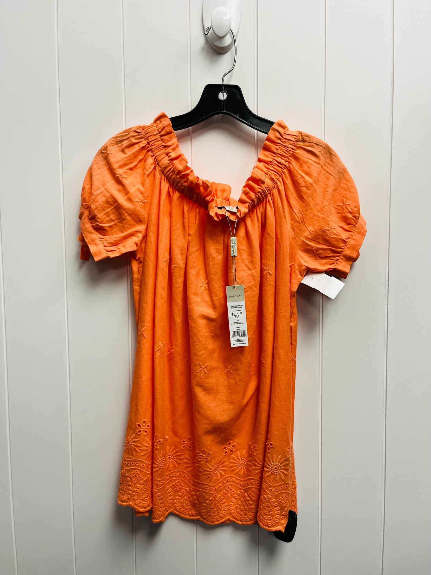 Orange Top Short Sleeve Charlie Paige, Size S