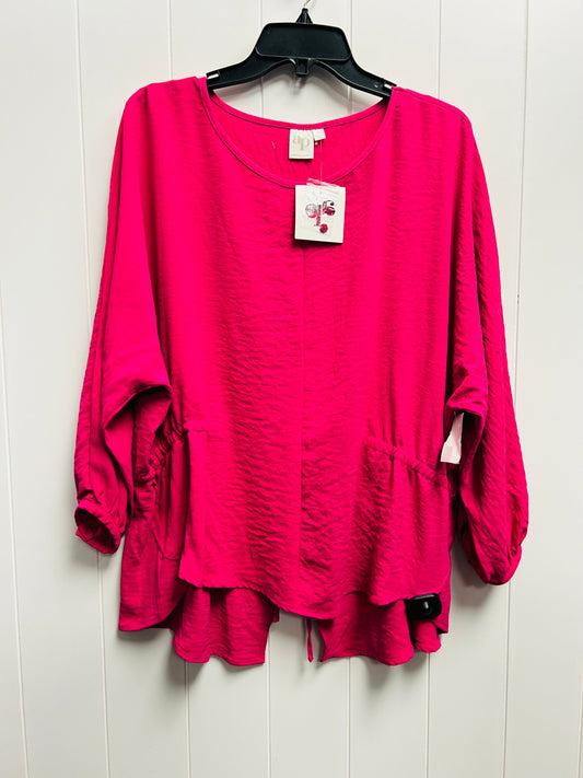 Pink Blouse Long Sleeve ap Size M