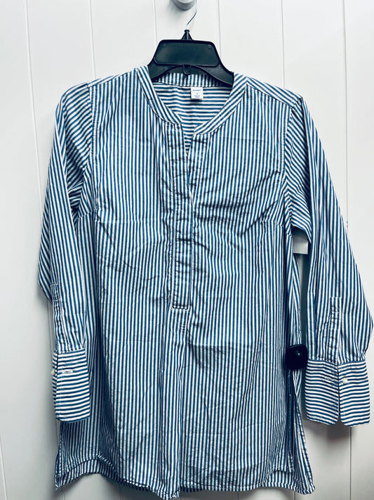 Top Long Sleeve By Old Navy In Blue & White, Size: S