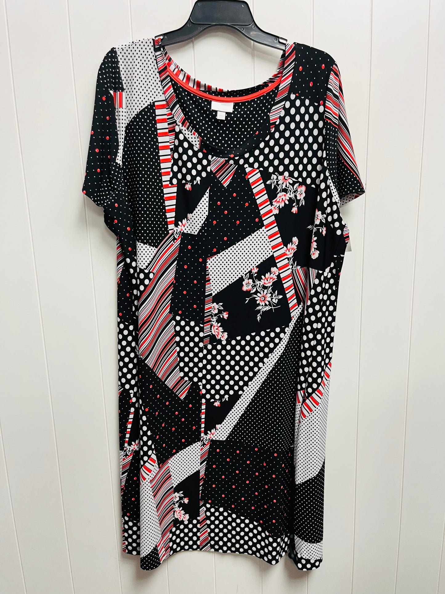 Black & Red Dress Casual Short Avenue, Size 2x