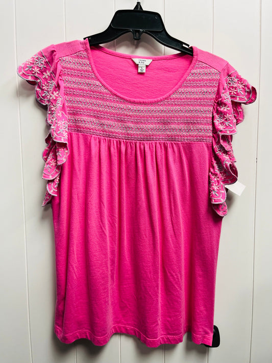 Pink Top Short Sleeve Crown And Ivy, Size L