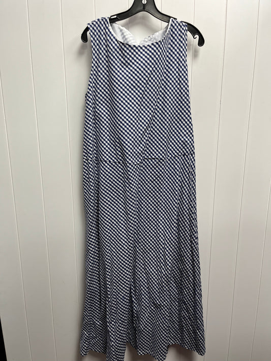 Blue & White Dress Casual Midi Anne Klein, Size 16