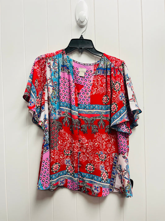 Red Top Short Sleeve Chicos, Size M