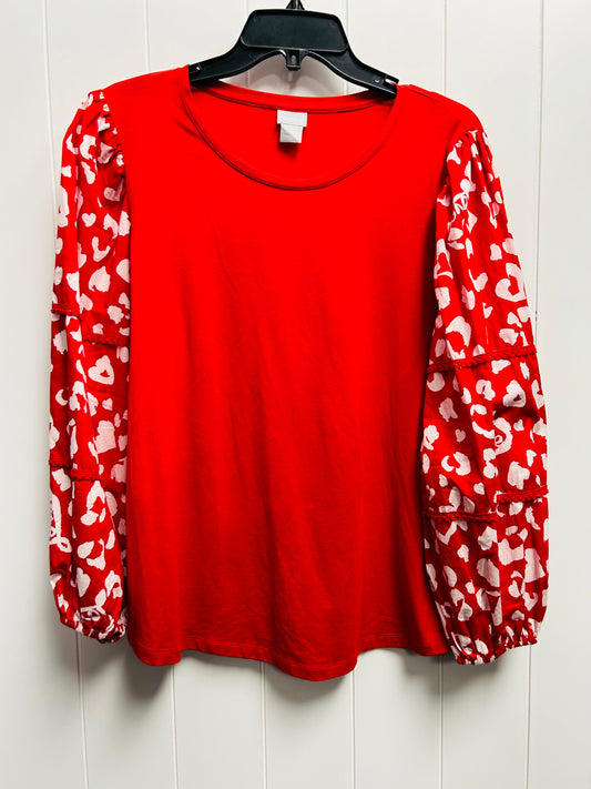 Red Top Long Sleeve Chicos, Size L