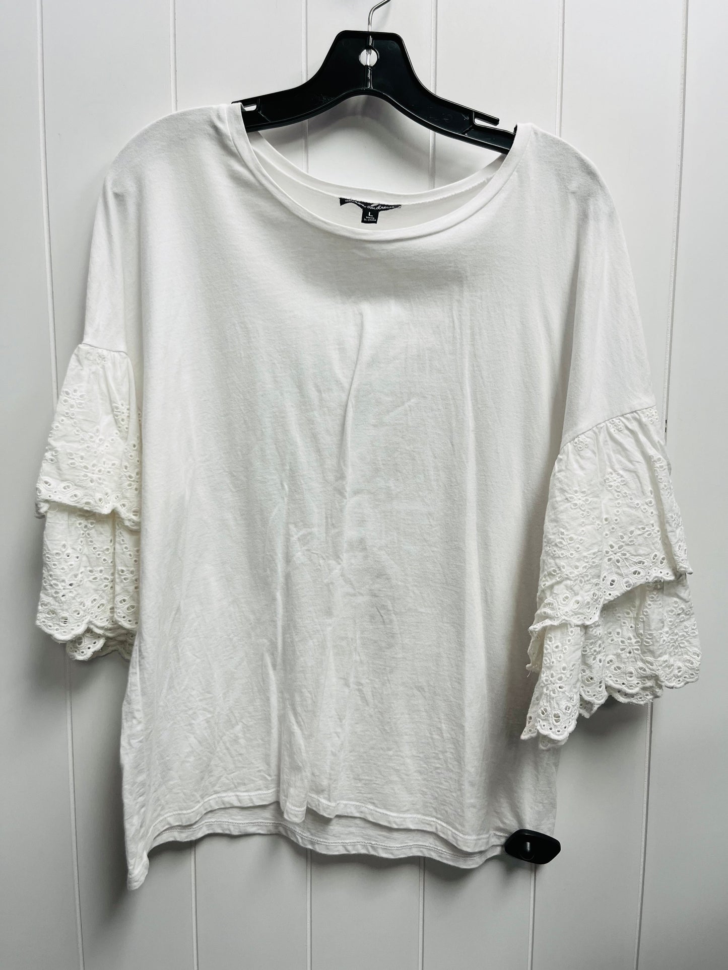 White Top Short Sleeve alison andrews, Size L