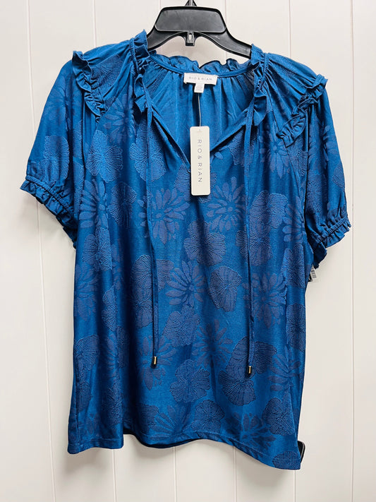 Blue Top Short Sleeve rio and rain, Size L