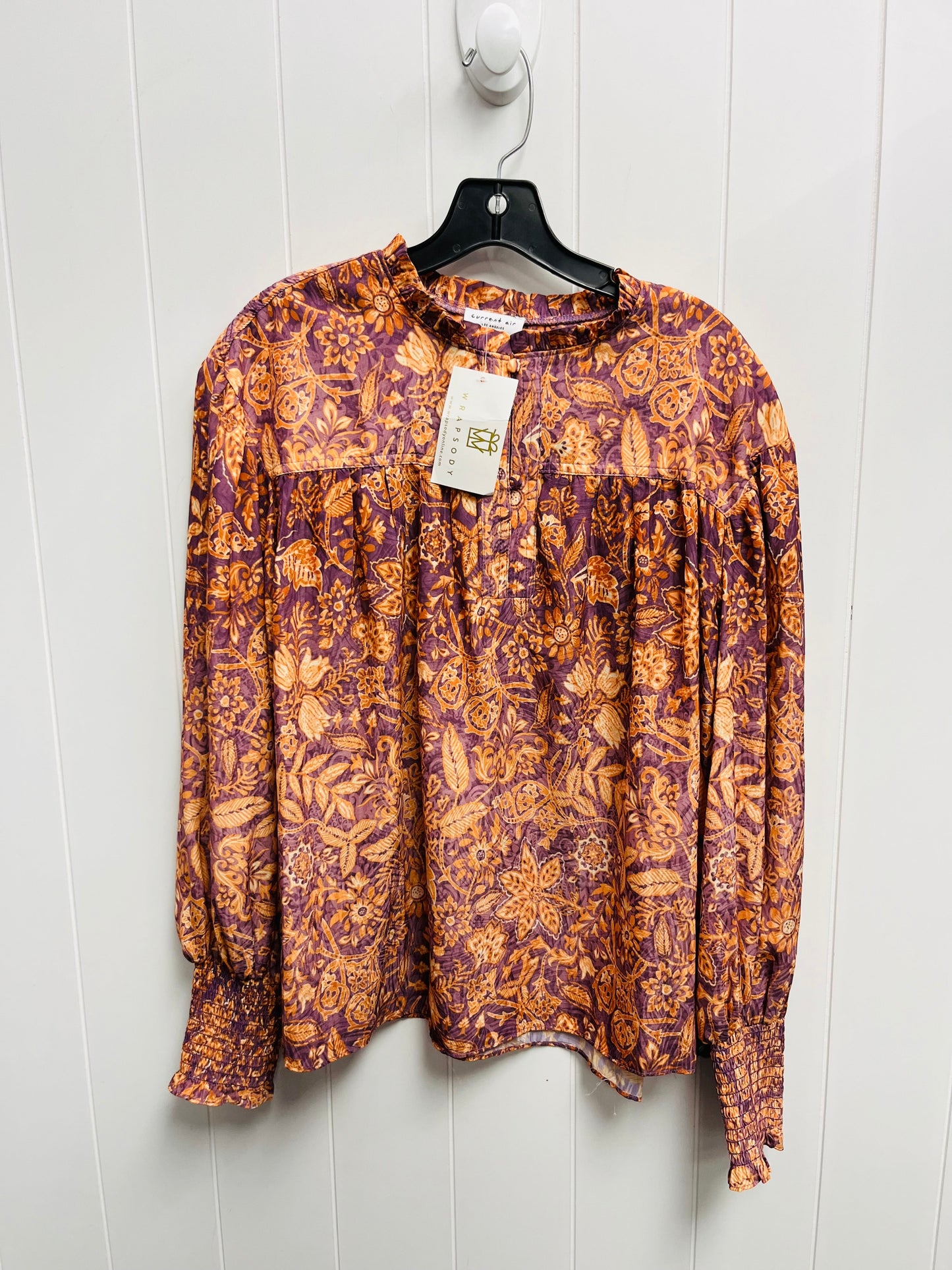 Blouse Long Sleeve By Current Air In Purple, Size: M