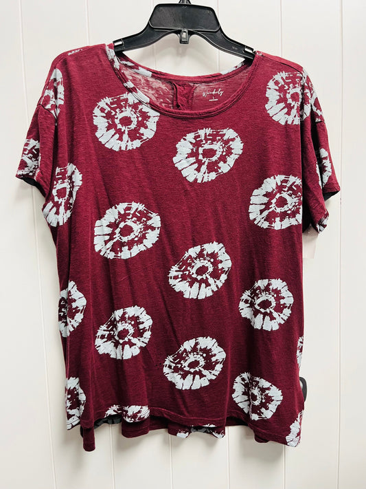 Red Top Short Sleeve Wonderly, Size L