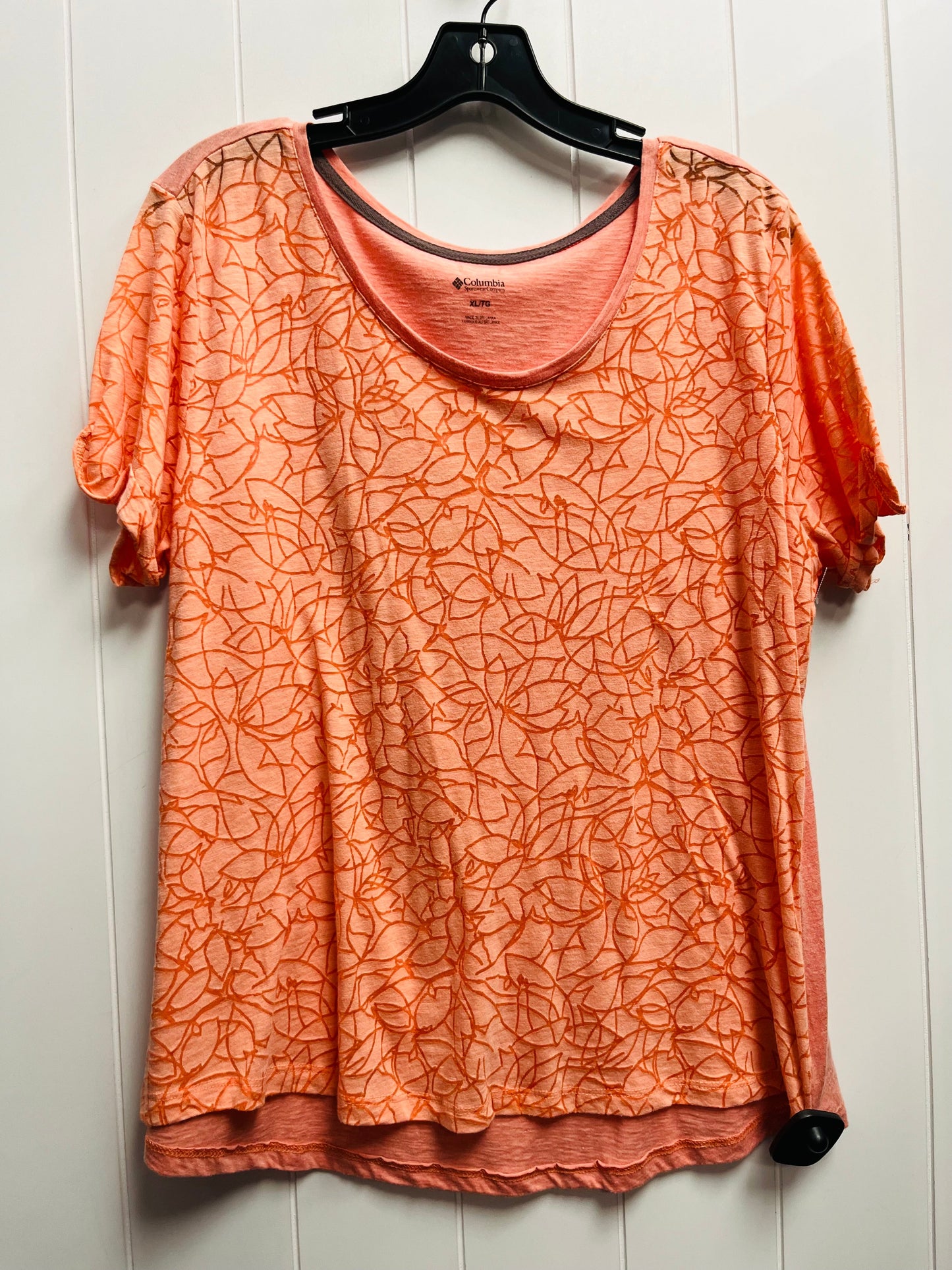 Top Short Sleeve By Columbia In Orange, Size: Xl