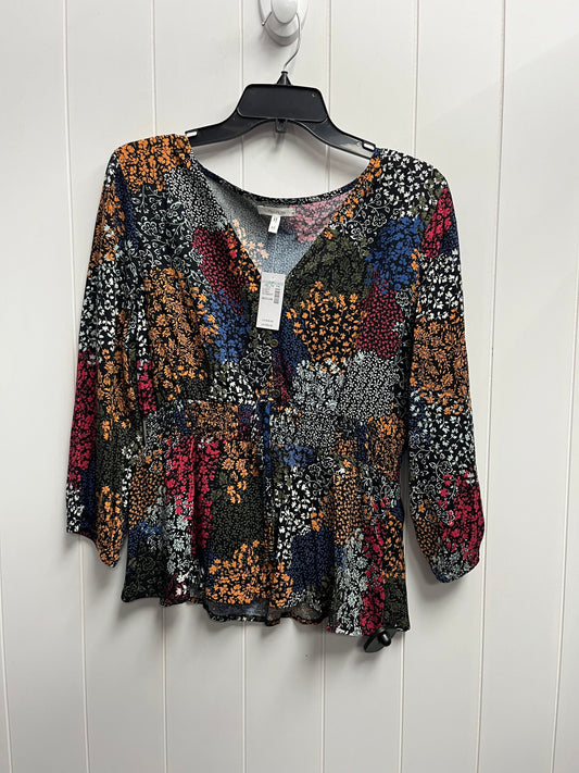 Top Long Sleeve By Maurices In Blue & Orange, Size: M