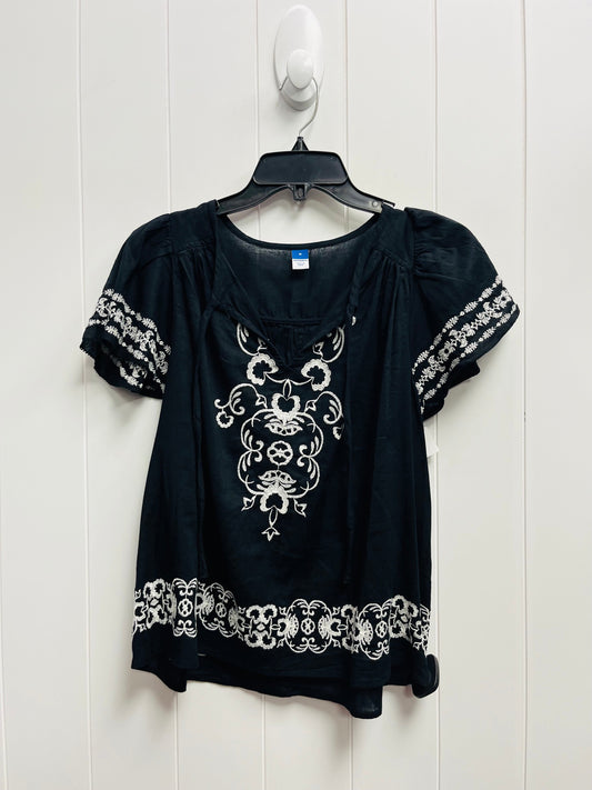 Black & White Top Short Sleeve Old Navy, Size M