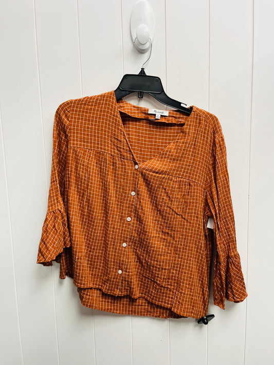 Top Long Sleeve By Madewell In Brown, Size: M