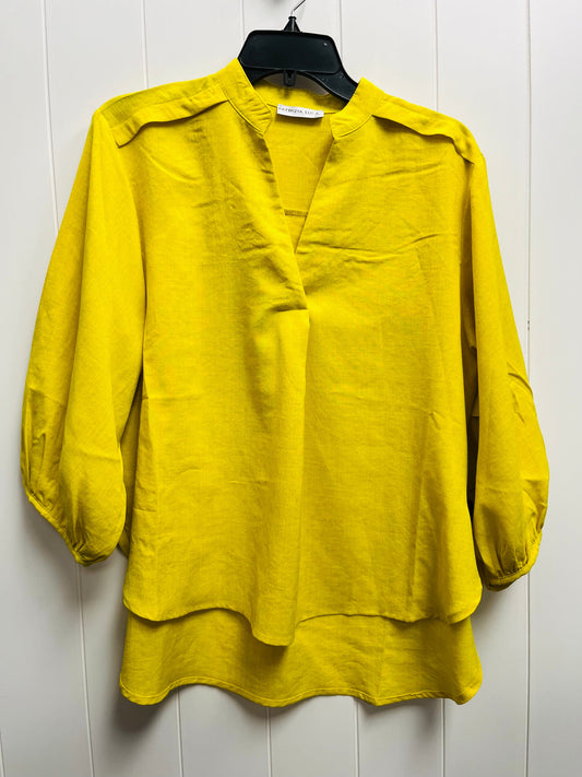 Yellow Top Long Sleeve Clothes Mentor, Size L