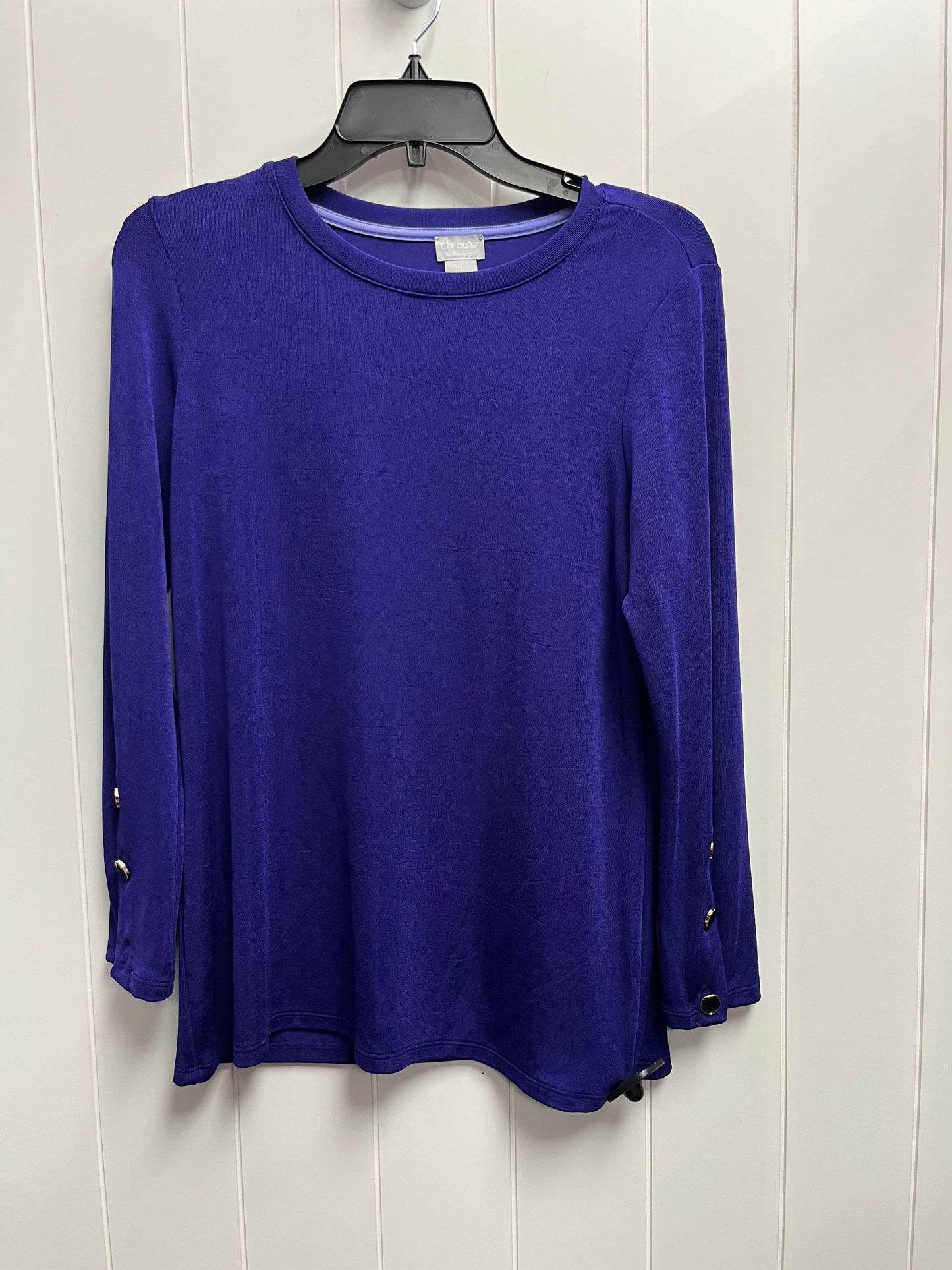 Top Long Sleeve By Chicos In Purple, Size: M