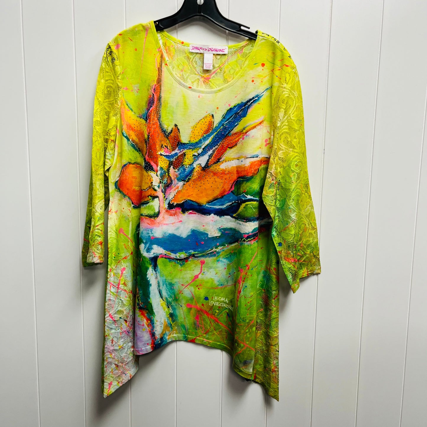 Yellow Top Long Sleeve Leoma Lovegrove, Size L