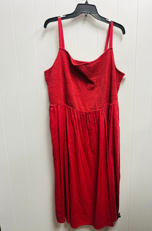 Red Dress Casual Midi Old Navy, Size Xxl