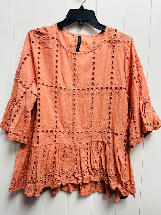 Orange Top Long Sleeve LUNA RAE - , Size Xl