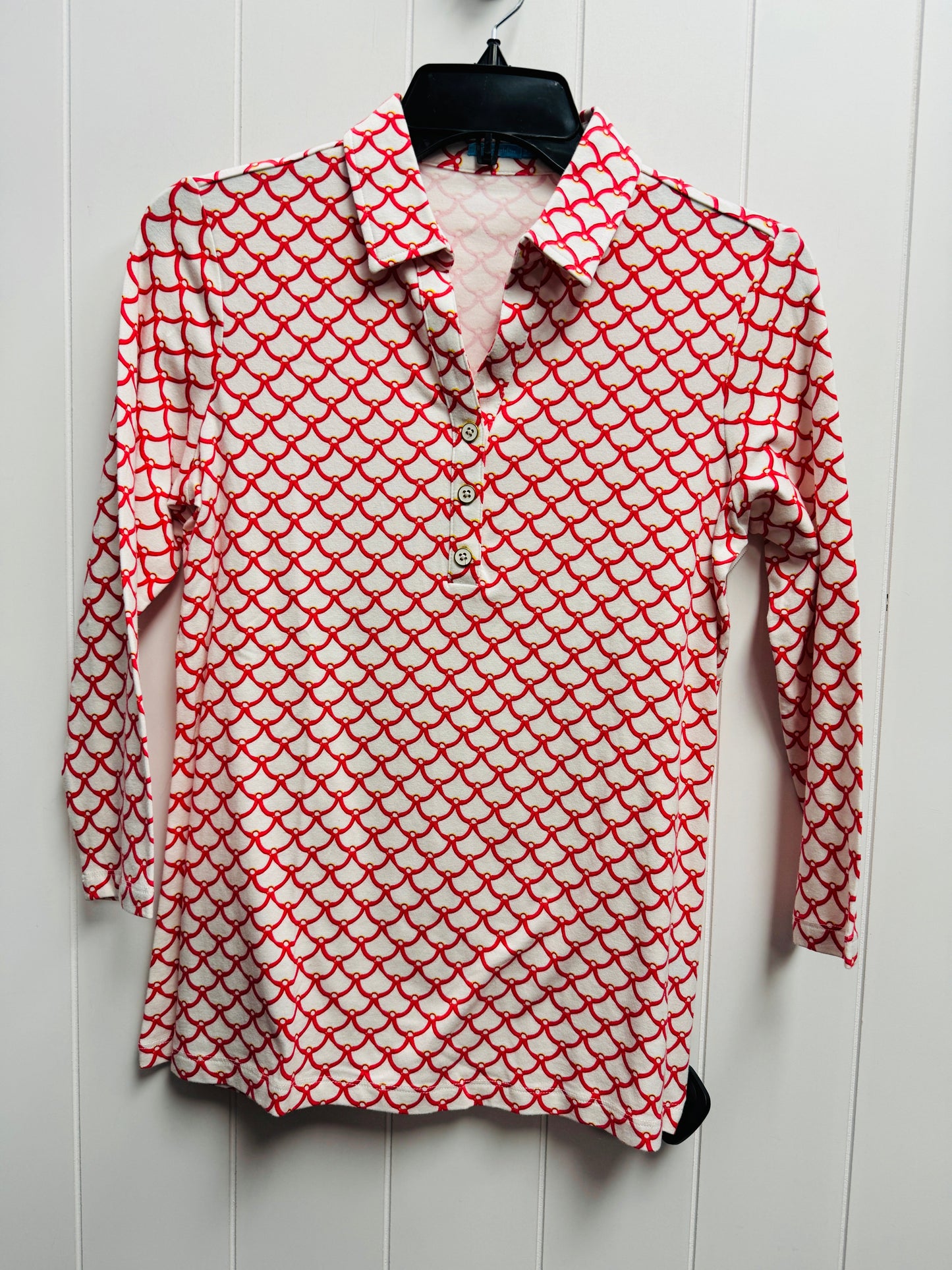 Red & White Top Long Sleeve J Mclaughlin, Size Xs