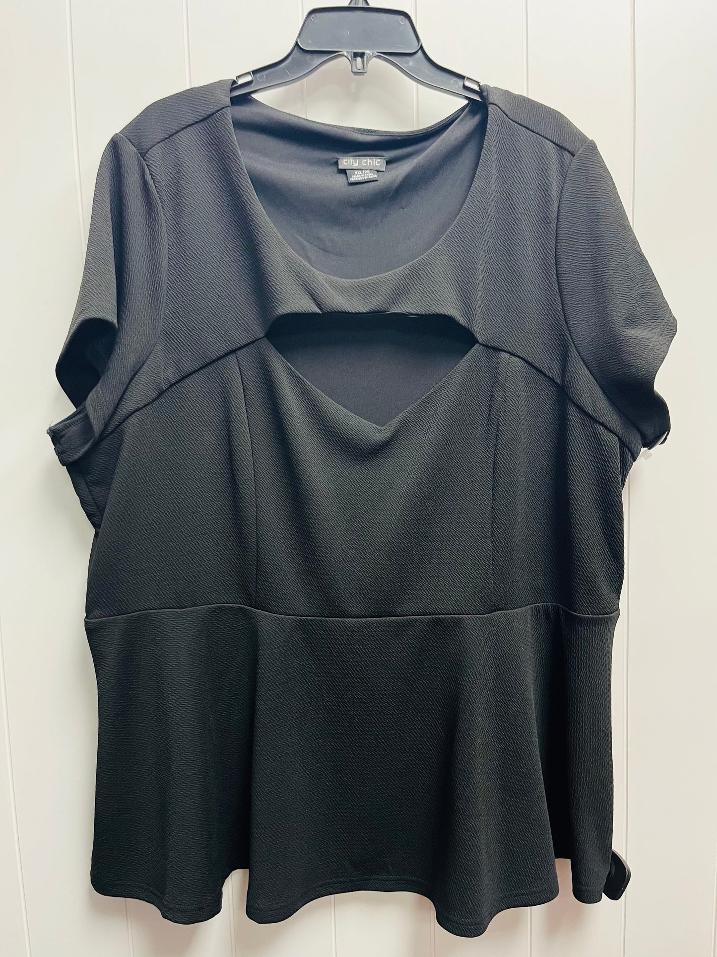 Black Top Short Sleeve City Chic, Size 24