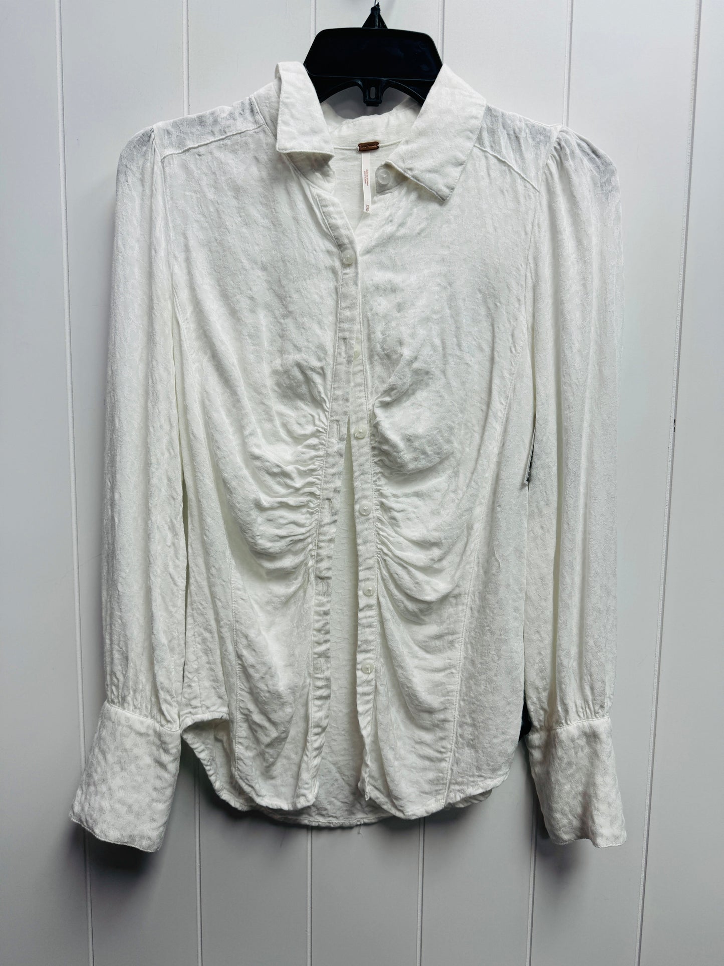 White Top Long Sleeve Free People, Size Xs