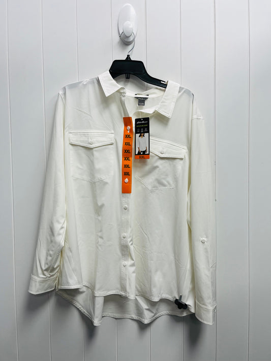 Top Long Sleeve By Eddie Bauer In White, Size: Xxl