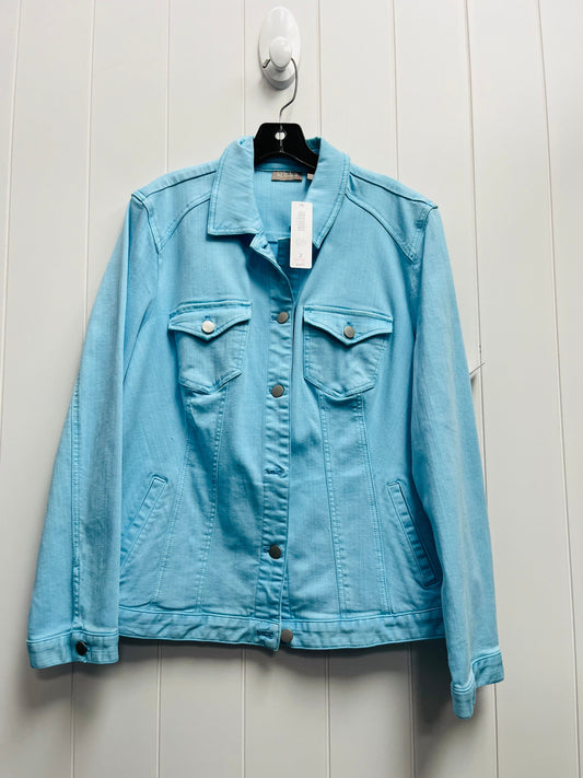 Jacket Denim By Chicos In Blue, Size: L