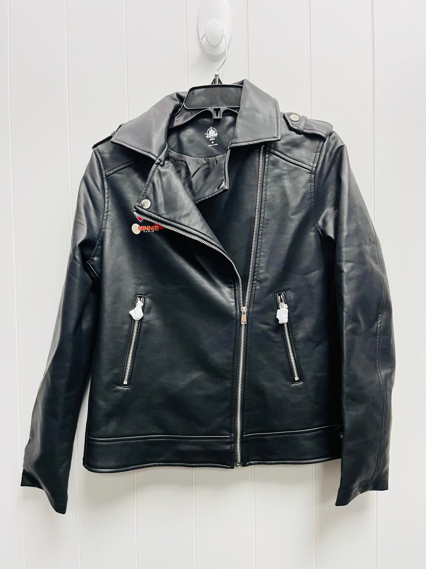 Jacket Moto By Disney Store In Black & Red, Size: M