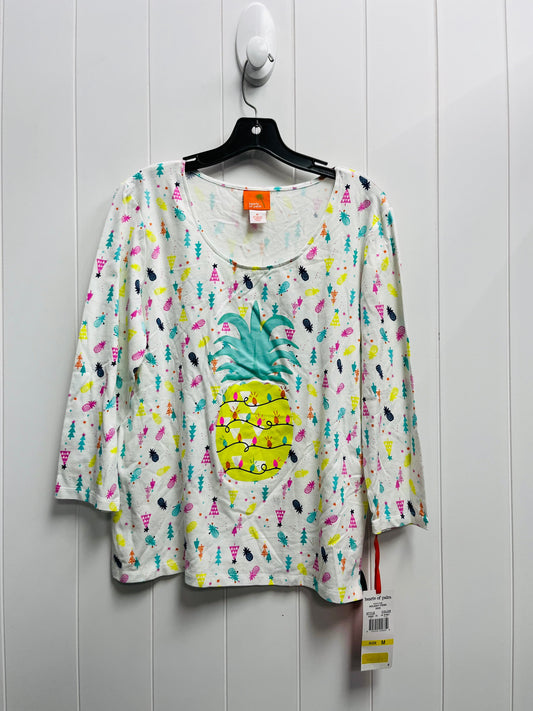 Top Long Sleeve By Hearts Of Palm In Purple & Yellow, Size: M