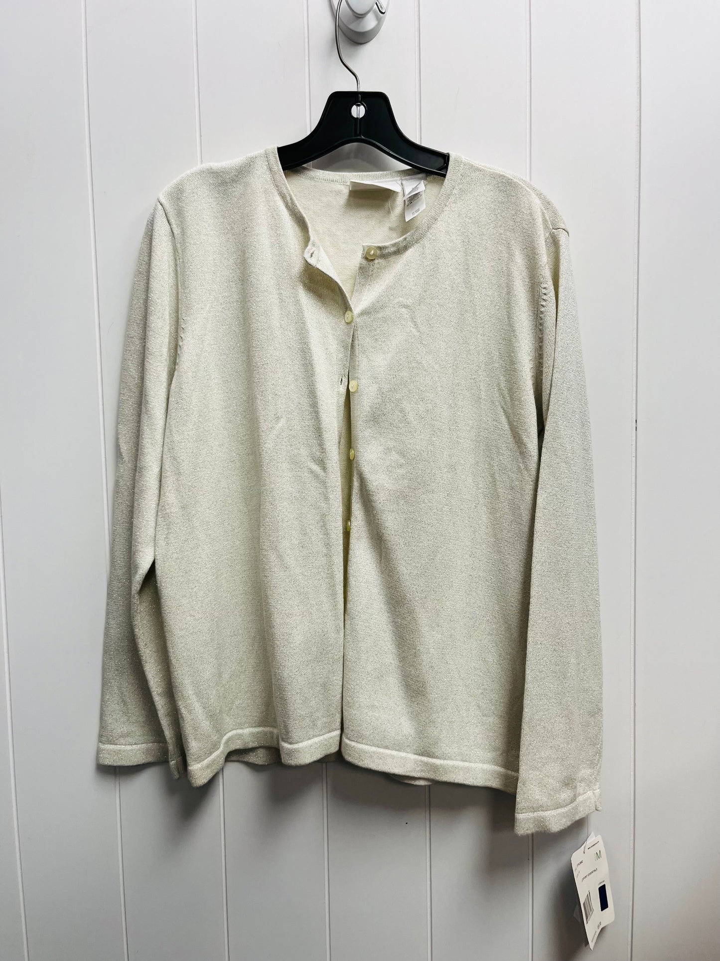 Cardigan By Liz Claiborne In Silver, Size: M