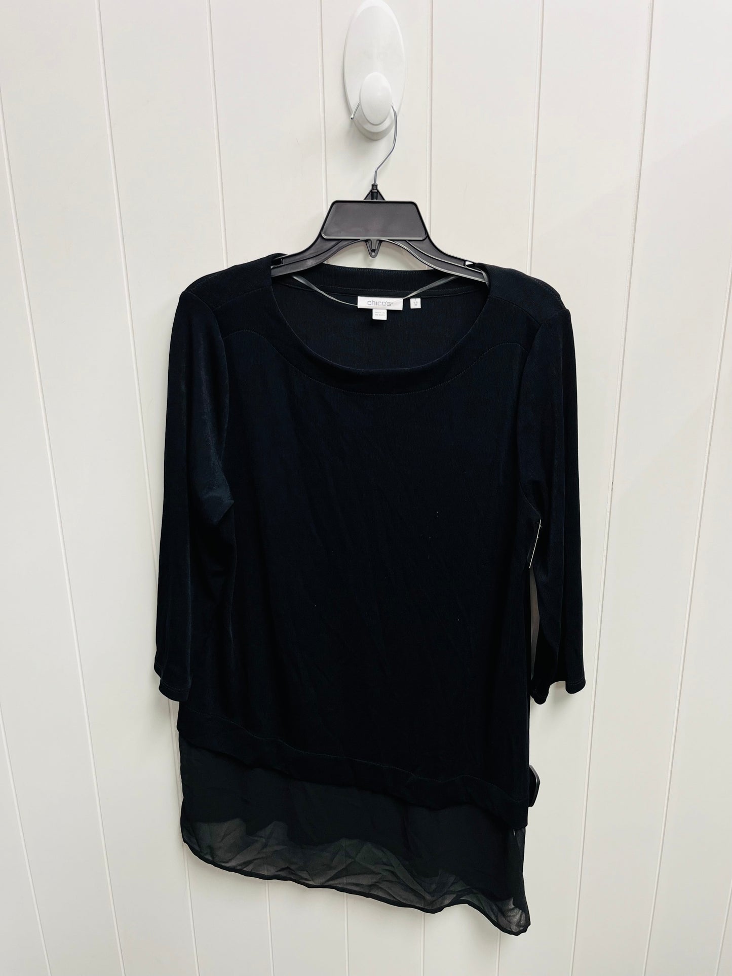 Top Long Sleeve By Chicos In Black, Size: M