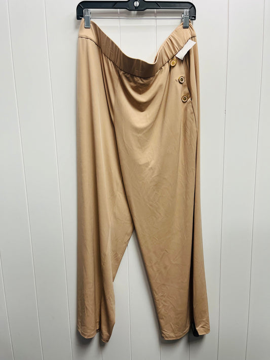 Pants Wide Leg By Susan Graver In Tan, Size: 1x