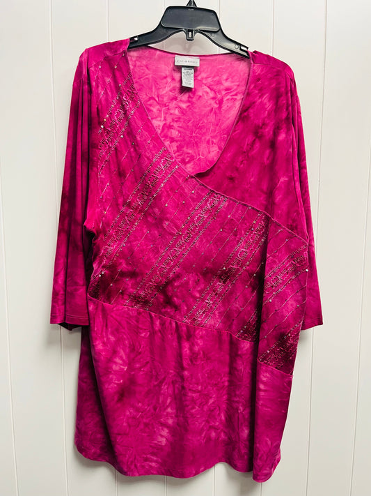 Top Long Sleeve By Catherines In Pink, Size: 2x