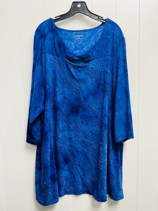 Top Long Sleeve By Catherines In Blue, Size: 2x