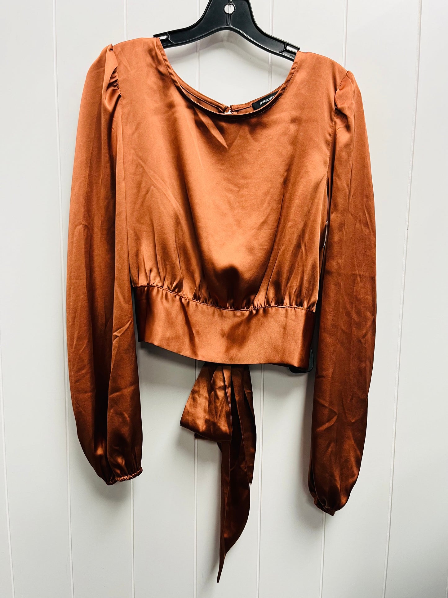 Blouse Long Sleeve By Mittoshop In Tan, Size: L