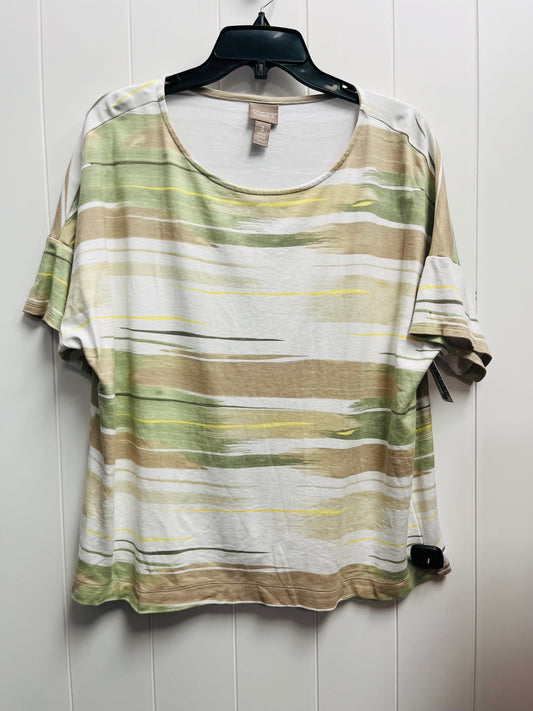 Top Short Sleeve By Chicos In Green & Yellow, Size: Xl