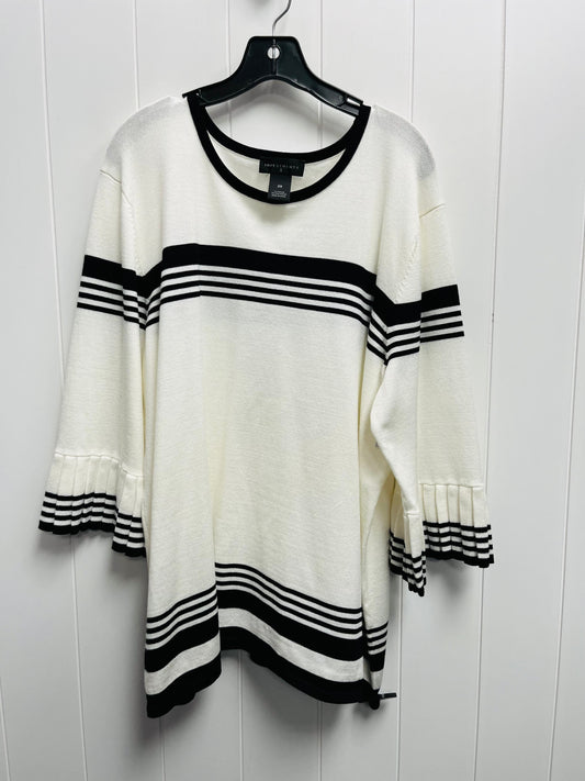 Sweater By Investments In Black & White, Size: 2x