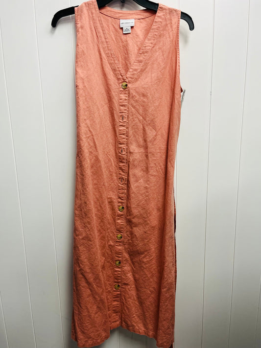 Dress Casual Midi By Liz Claiborne In Peach, Size: M