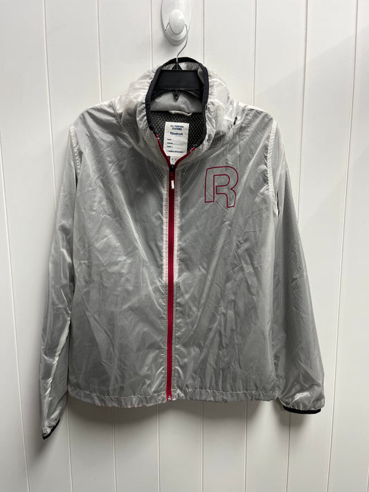 Jacket Windbreaker By Reebok In Black & White, Size: 2x