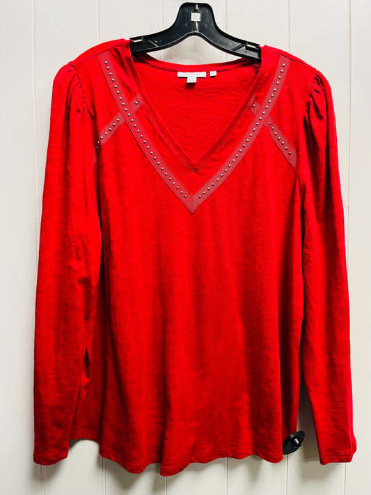 Top Long Sleeve By Chicos In Red, Size: Xl