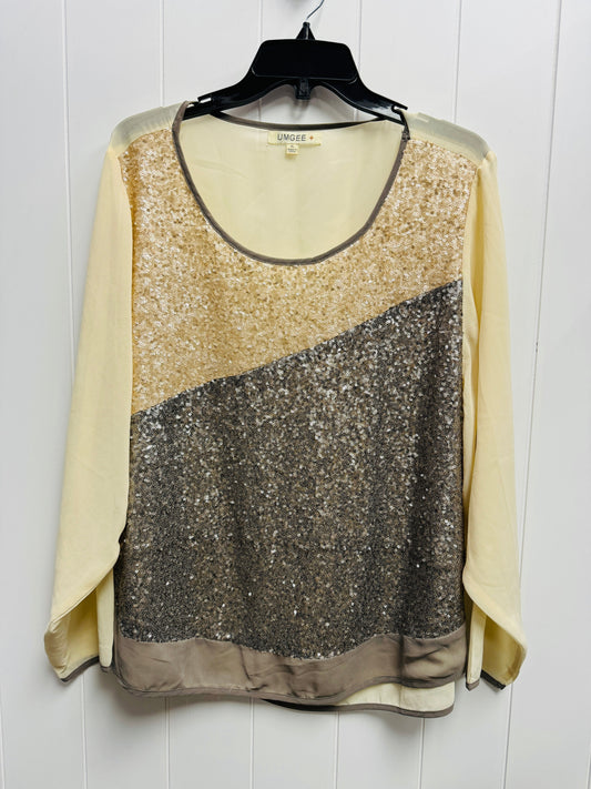 Top Long Sleeve By Umgee In Cream & Grey, Size: Xl