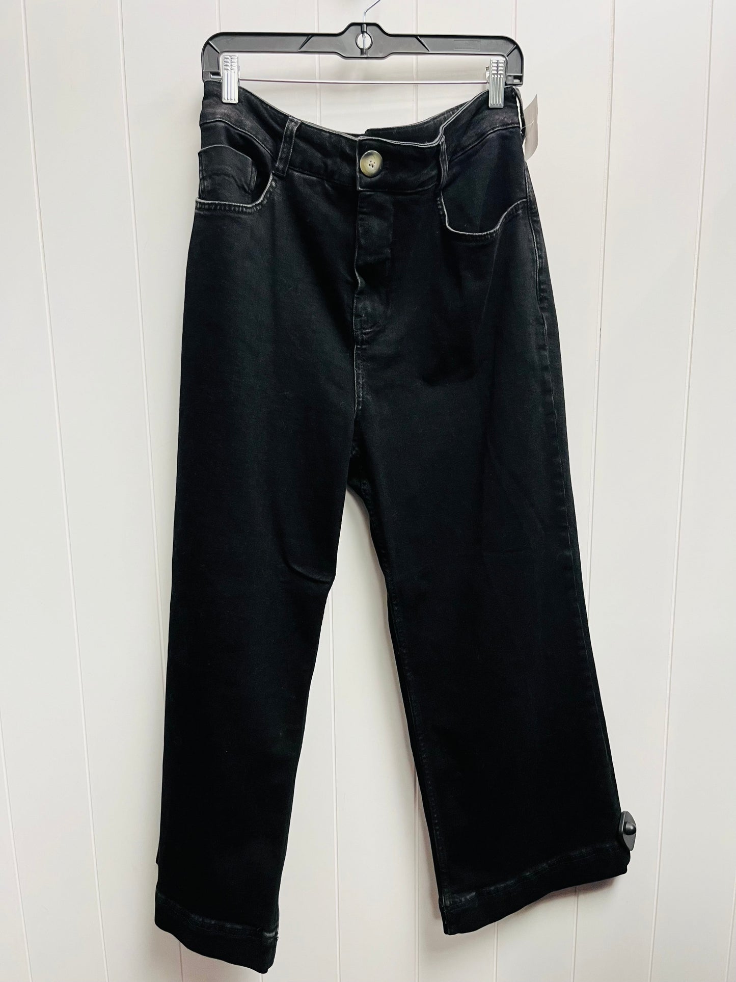 Jeans Wide Leg By Pilcro In Black Denim, Size: 10