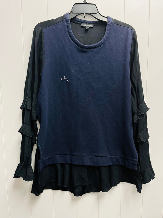 Top Long Sleeve By Lane Bryant In Black & Blue, Size: 16