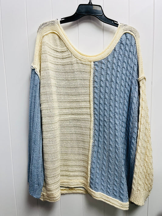 Sweater By Pol In Blue & Cream, Size: 3x