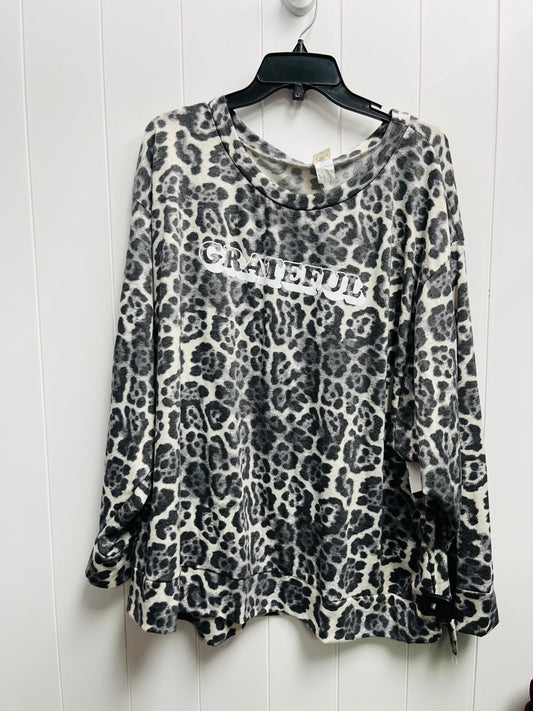 Top Long Sleeve By Sew In Love In Grey, Size: 3x