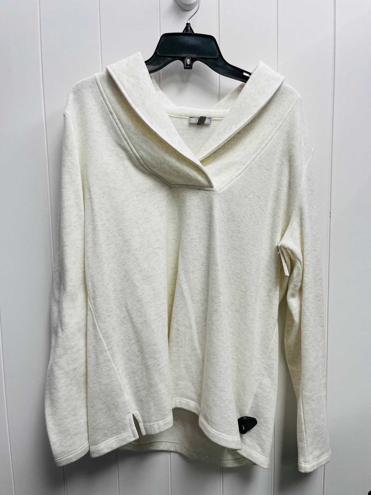 Sweatshirt Collar By Talbots In Cream, Size: L