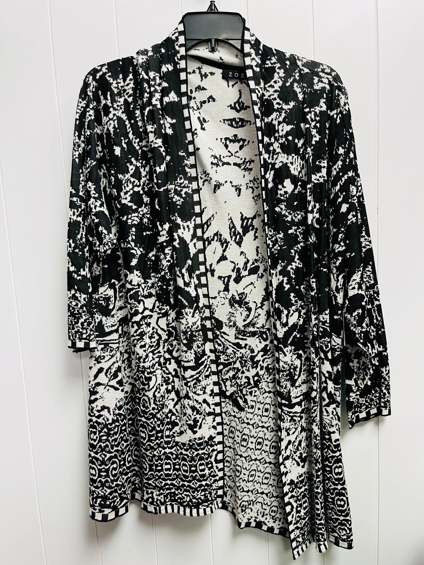 Cardigan By Zozo In Black & White, Size: Xl